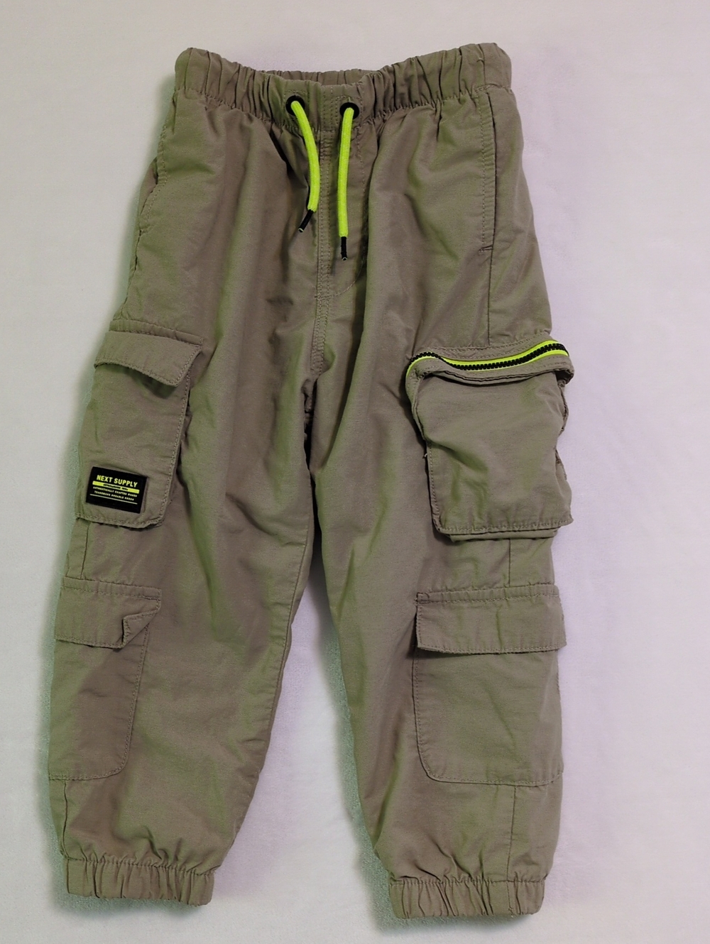 Next Supply Boys Khaki Cargo Joggers / Pants - Size 3-4 Years (Height 104cm)